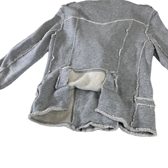 Seventy Two Changes Women’s Sz M Jersey Top Button Jacket Gray 3/4 Sleeve Biker - Picture 13 of 15